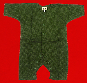 義若オリジナルのお祭りロンパース 七宝織 抹茶緑